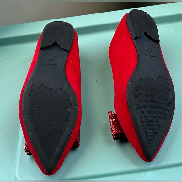 Glittery Red Bow Women’s Flat shoes Lang Hua Yu - Picture 7 of 7
